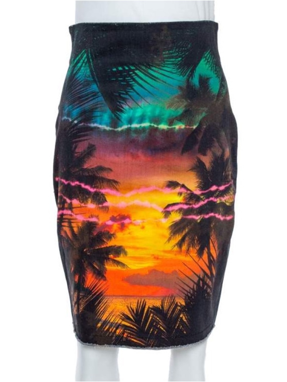 Balmain Black Skirt with Silver Zip Detail